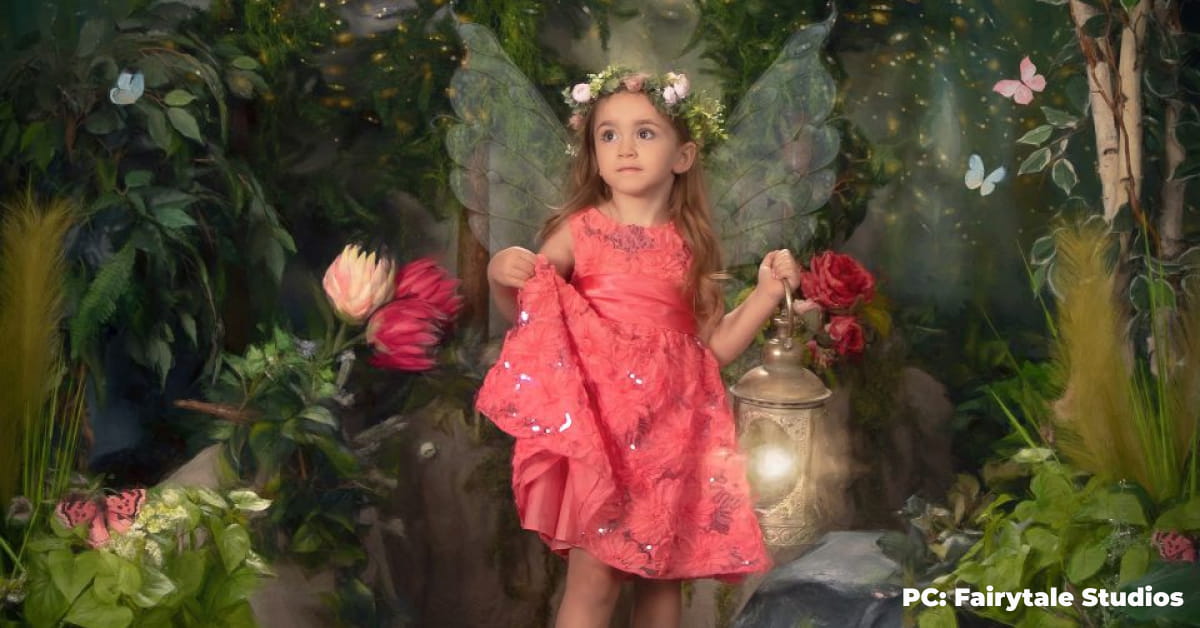 A child in a fairy costume